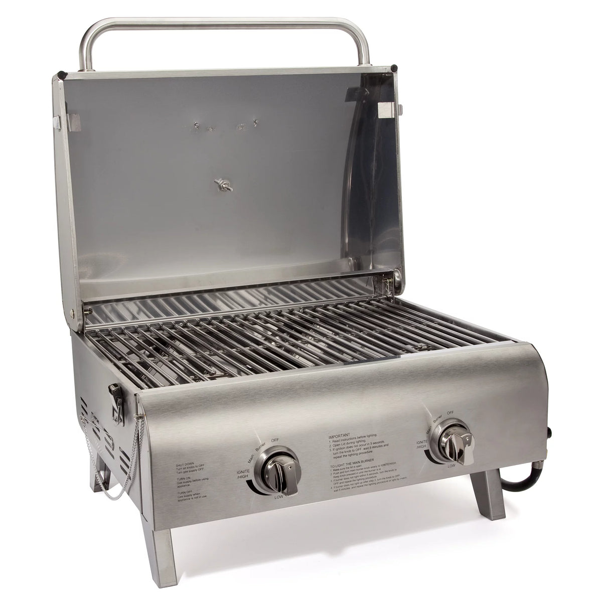 2 Burner Stainless Tabletop Gas Grill W8523