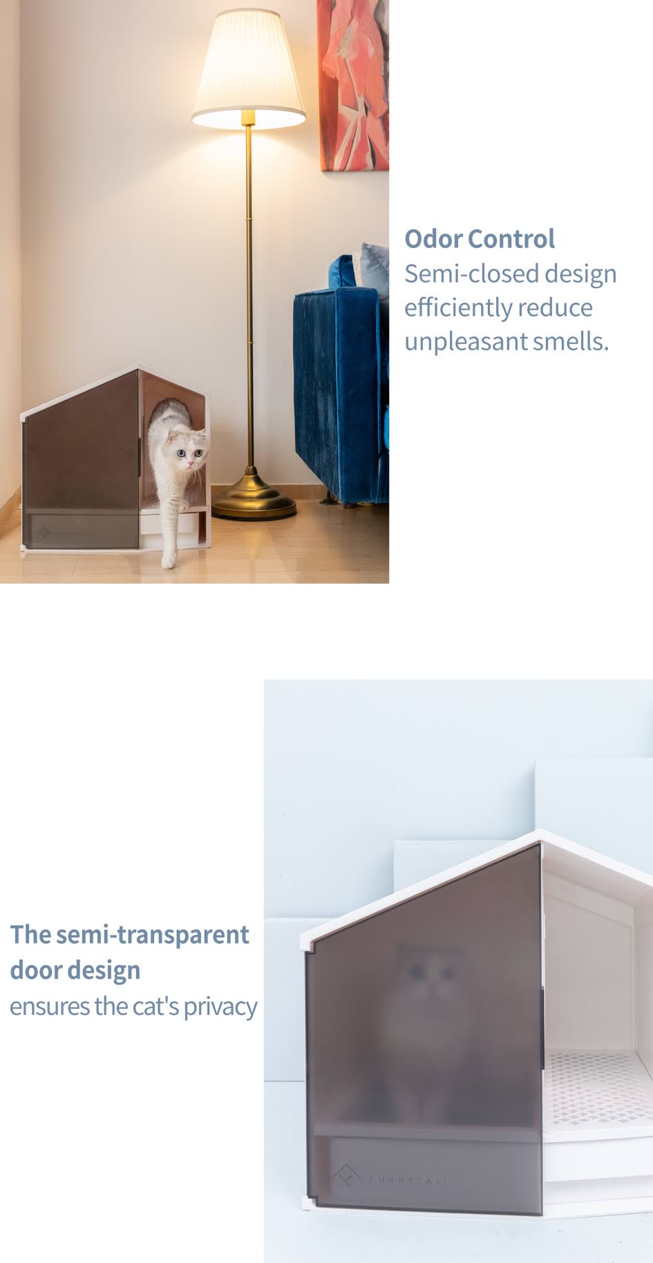 XL Semi-Closed Cat Litter Box with Scoop P78731