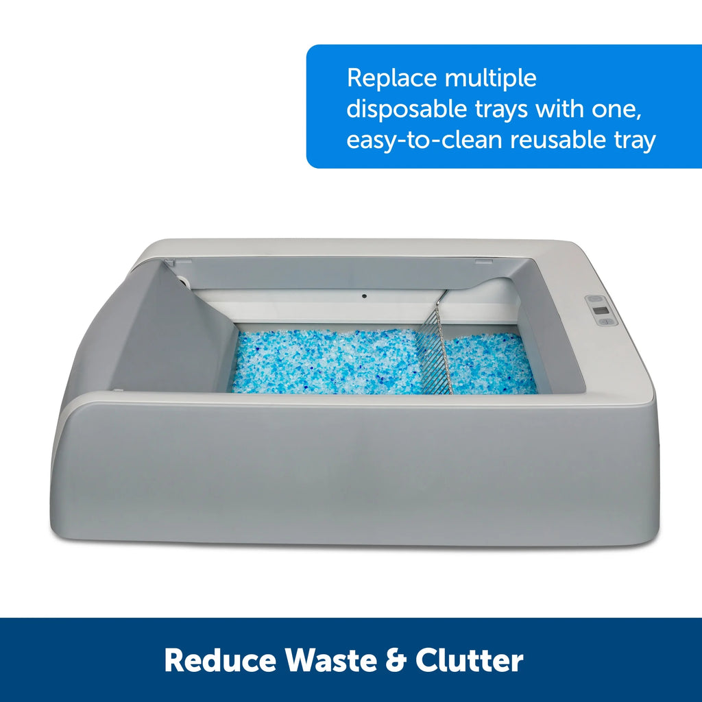 Reusable Cat Litter Box Tray with 4.3 lb Non Clumping Crystal Litter X74446