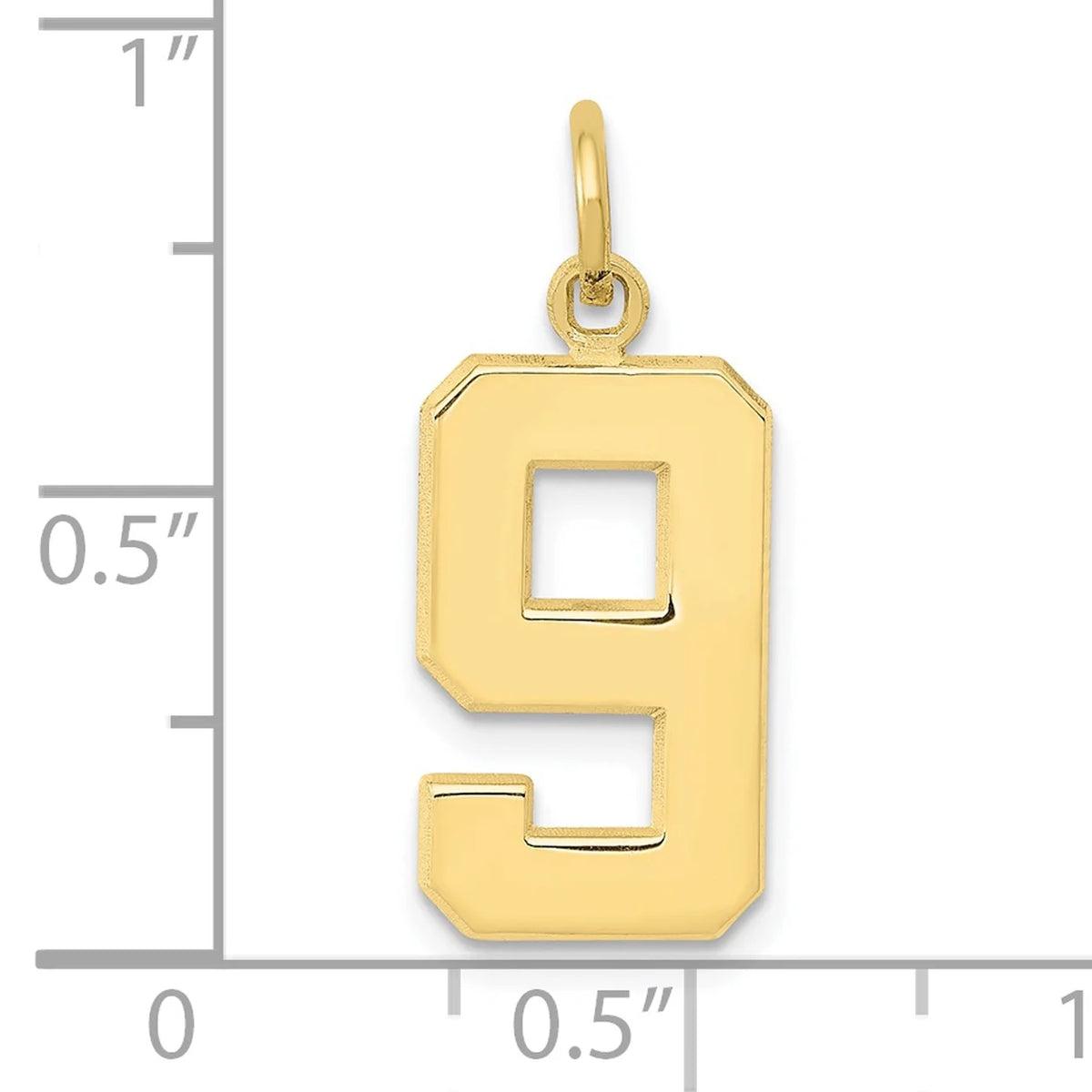10K Yellow Gold Number 9 Pendant Charm O891703