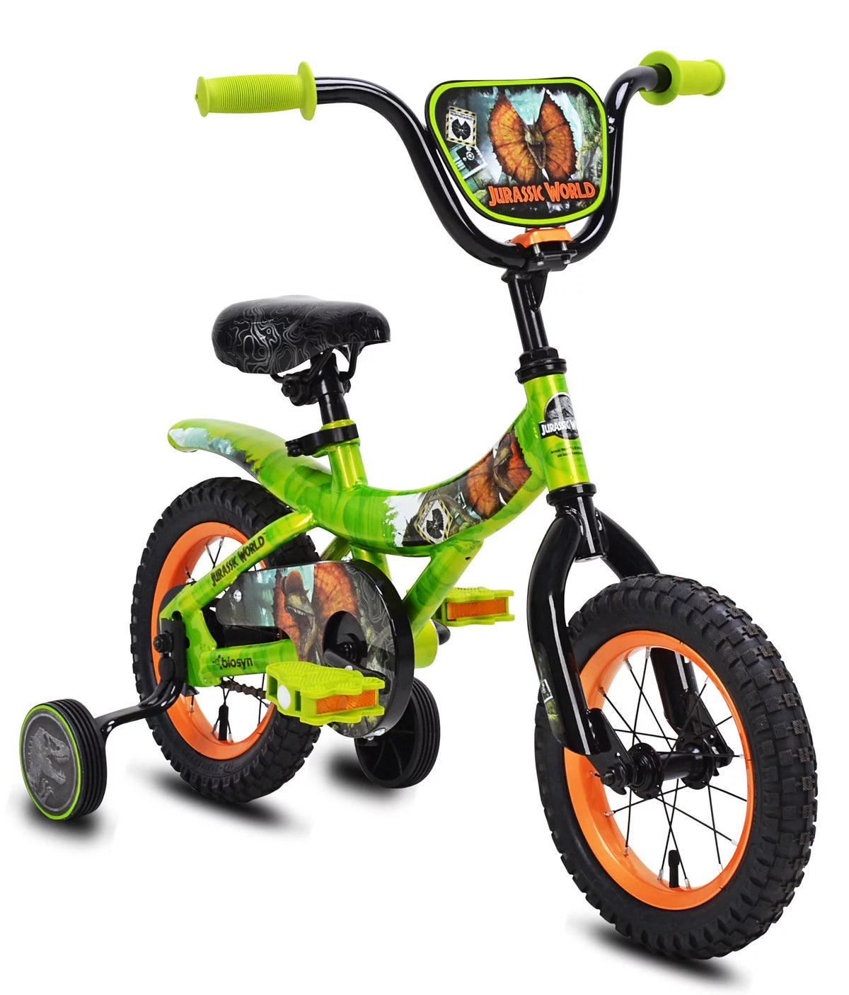 Green and Orange 12-inch Boy's Bicycle with Training Wheel J762556