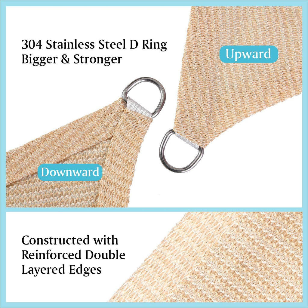 Wheat Rectangle Sun Shade Sail Patio Canopy I56859
