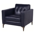 Navy Leather Upholstered Accent Chair N699