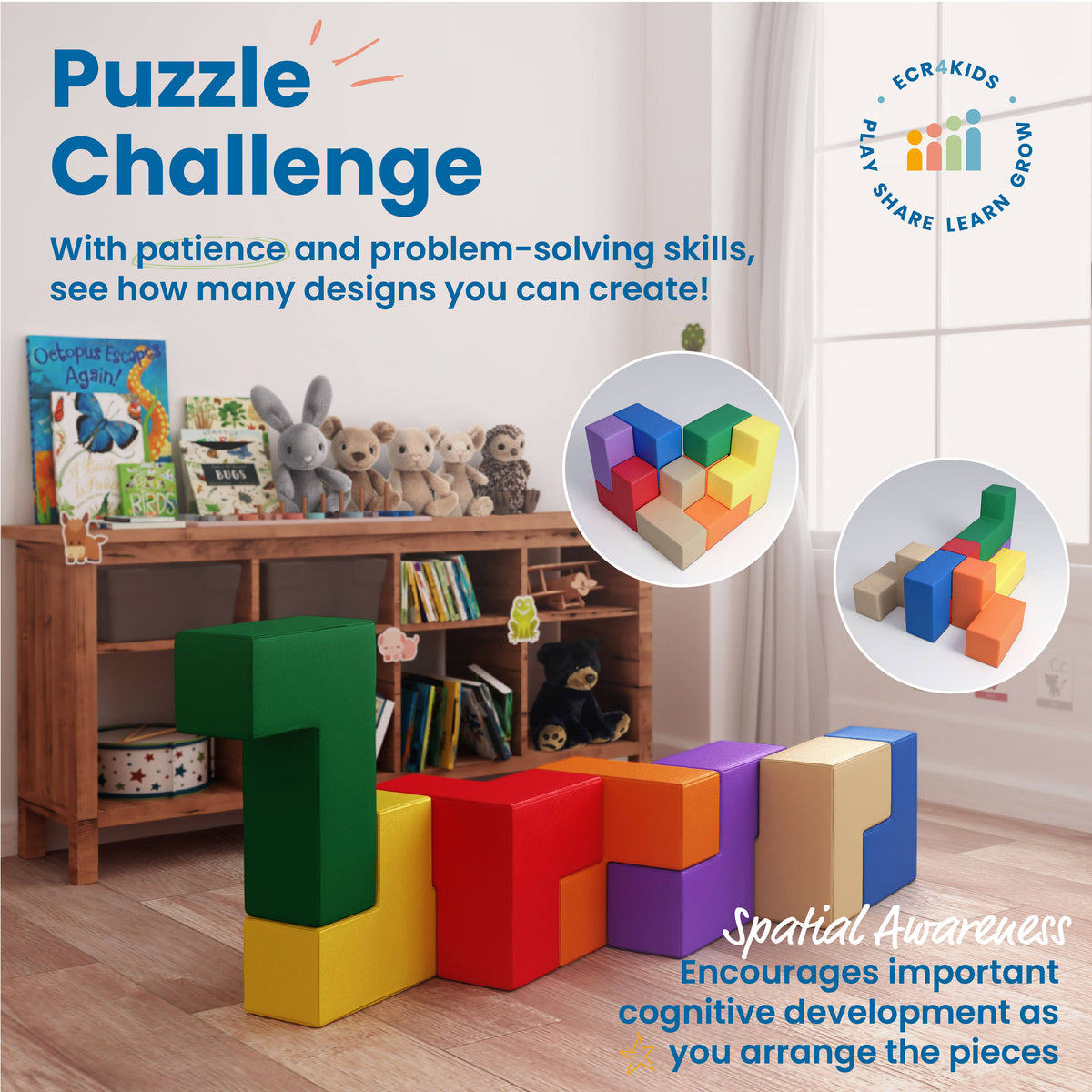7-Piece Assorted Colors Soft Foam Blocks B62095