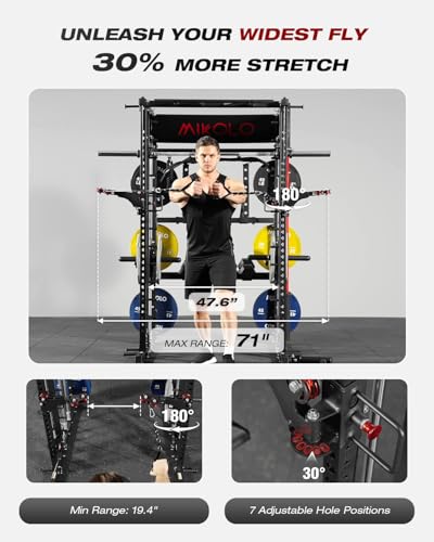 Smith Machine Power Cage with Dual Pulley System and Leg Press Attachment X37038