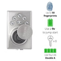 Electronic Biometric Deadbolt Lock in Satin Stainless Steel D81531