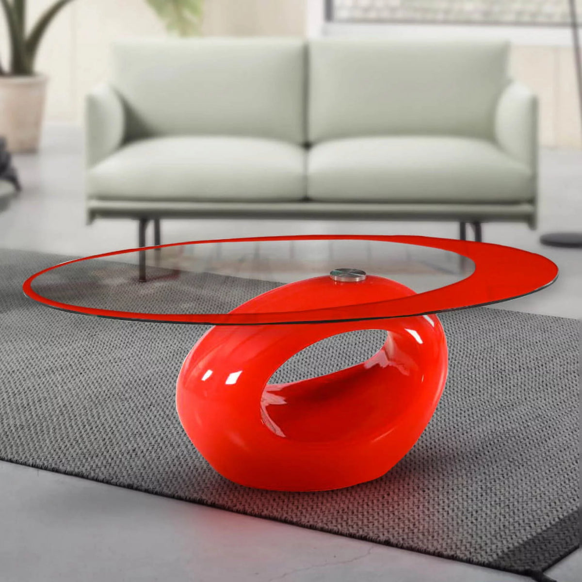 Red Oval Coffee Table B89010