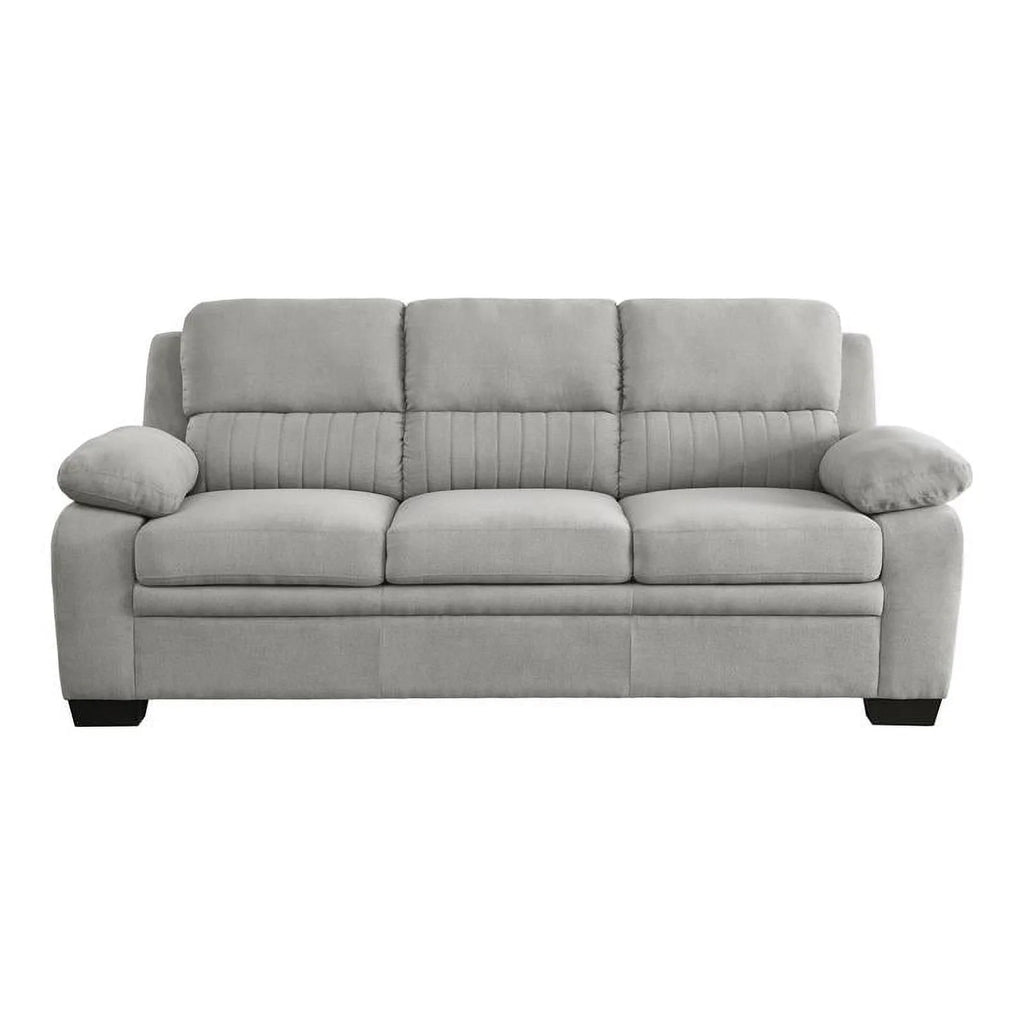 Light Gray Textured Fabric Sofa with Pillow-top Arms M733673