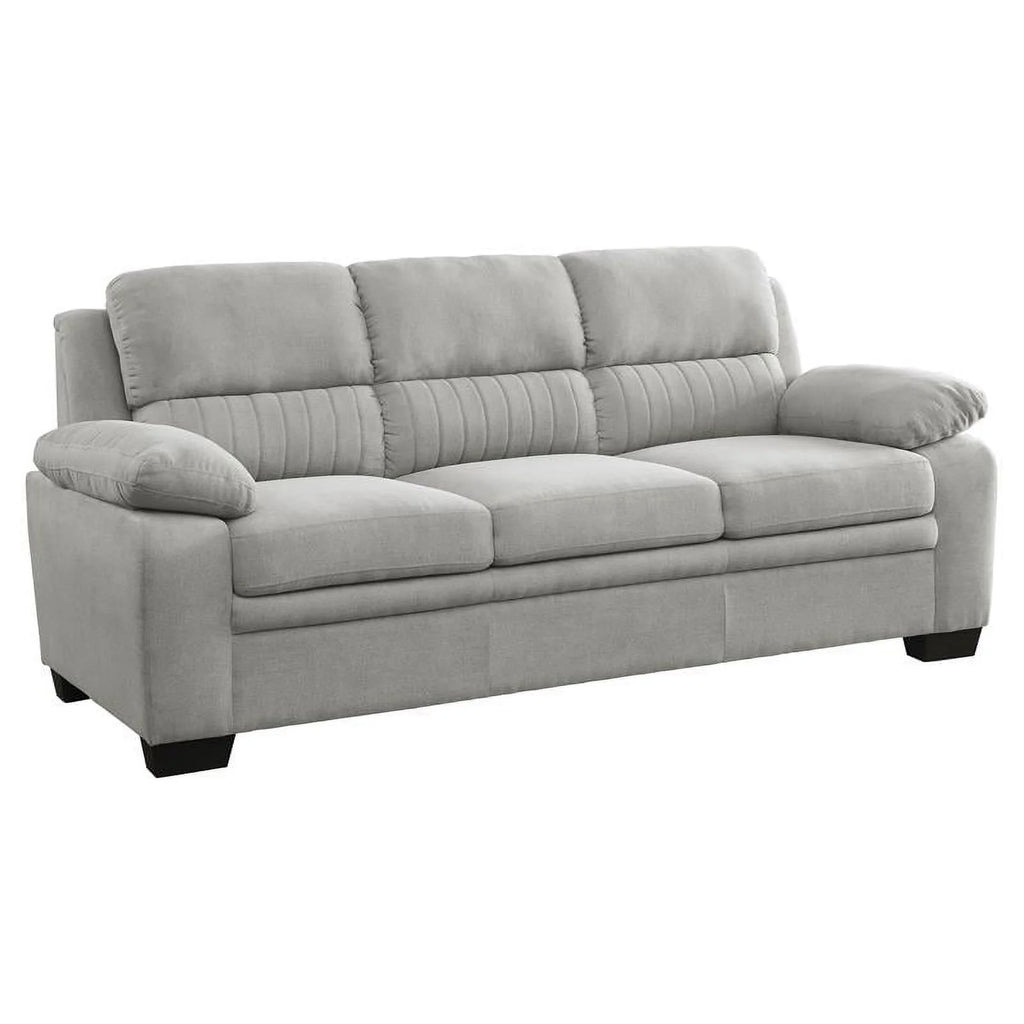Light Gray Textured Fabric Sofa with Pillow-top Arms M733673