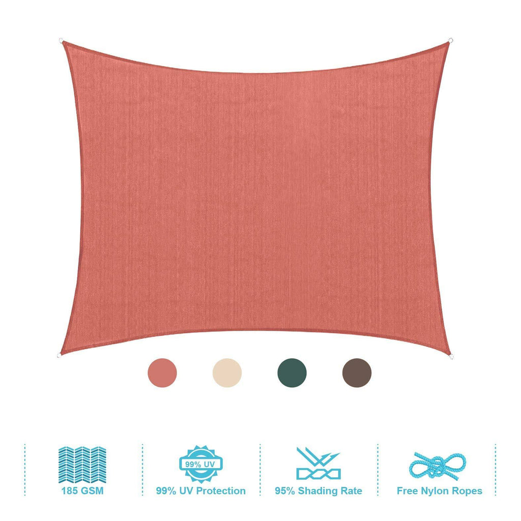Wheat Rectangle Sun Shade Sail Patio Canopy I56859